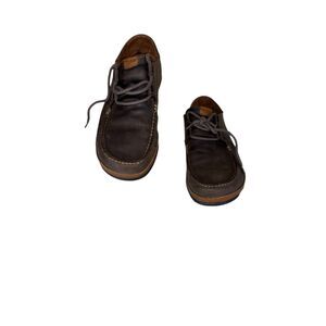 OluKai Ohana Lace Up Nubuck Leather Casual Shoes Mens US M9 EUR 42 Brown